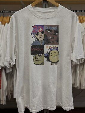 Rare Gorillaz Concert Washed White Tee